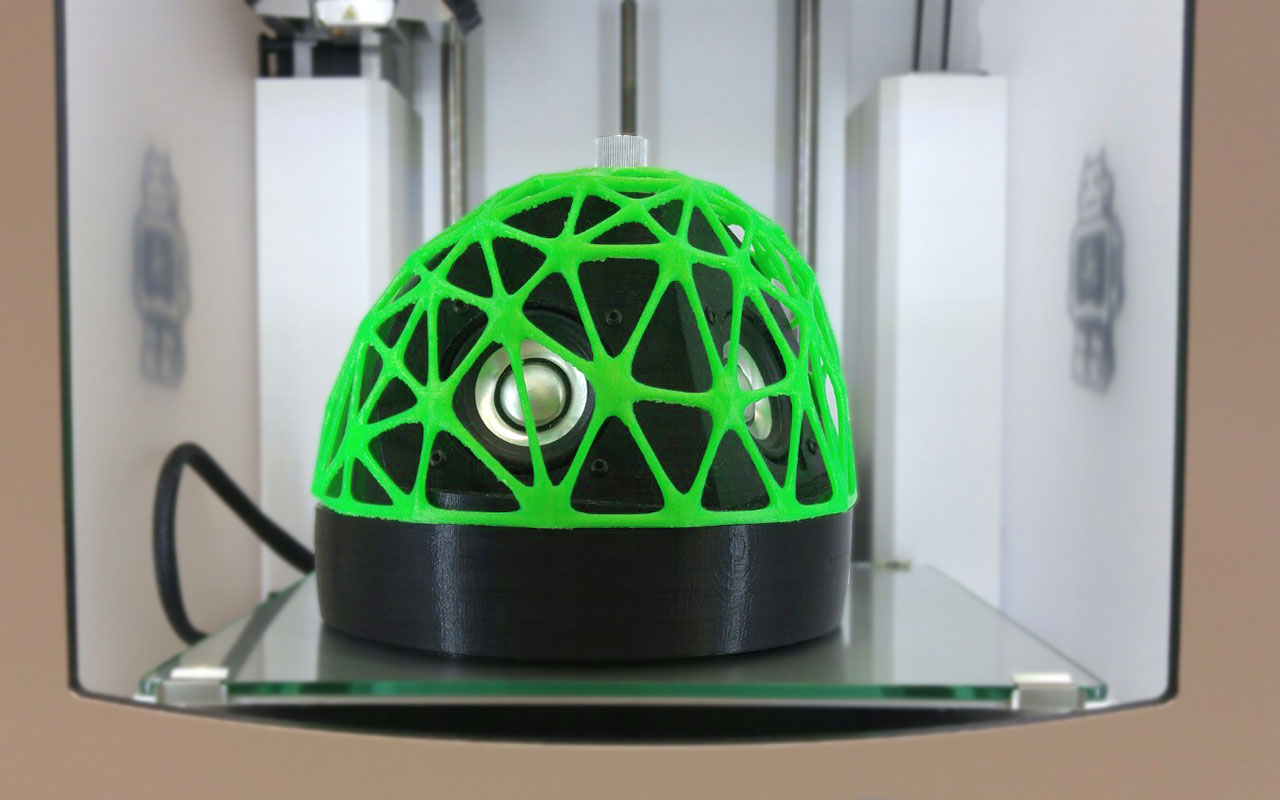 Lautsprecherbox im 3D-Druckverfahren hergestellt